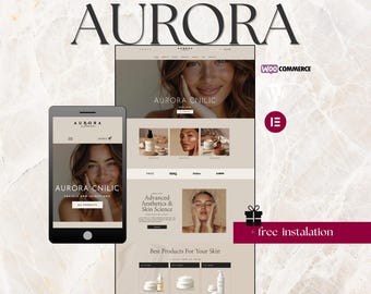 Aurora Clinic WordPress Theme – Beauty Clinic online Shop & Skincare WooCommerce Elementor Website Template, Beauty salon , Sales page