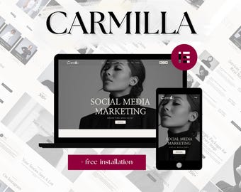 Carmilla WordPress Theme –  Elementor Website template for Coach & Agency, Marketing and Social Media, portfolio website elementor template