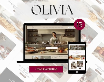 Olivia Wordpress Theme – Blog de cuisine et cours de cuisine Kit de modèles de site Web Elementor pour WordPress | Page professionnelle du chef (plugins gratuits)