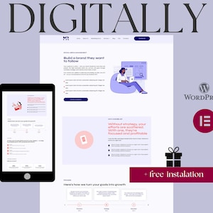 Tema Digitaly para WordPress: sitio web de marketing digital con Elementor, tema especializado en SEO para WordPress y página empresarial (descarga digital)