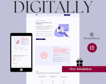 Digitaly Wordpress Theme - Elementor Digital Marketing Website, SEO Specialist WordPress Theme | Business page (Digital Download)
