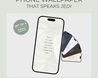 Paquete de fondos de pantalla para móvil de misiones secundarias: recordatorios divertidos de concentración (5 diseños únicos) / Descarga digital