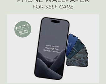 Fondo de pantalla de autocuidado para teléfono: recordatorios para el TDAH y la salud mental (descarga digital)