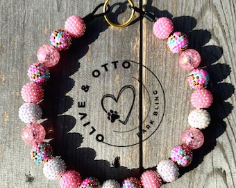 Sparkle Rhinestone Birthday Dog Collar: Beaded Gotcha Day Necklace