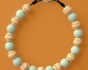Glow in the Dark Beads - Rhinestone Candy Corn Beaded Dog Collar – Fall Bubblegum Bead Collar