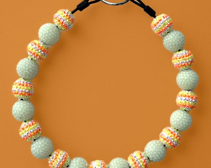 Glow in the Dark Beads - Rhinestone Candy Corn Beaded Dog Collar – Fall Bubblegum Bead Collar