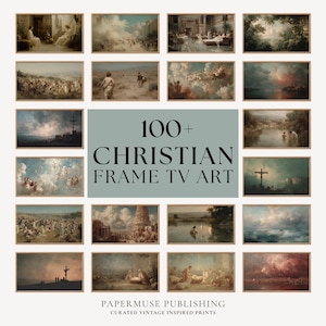 Christian Frame TV Art Bundle, 100+ Religious Samsung Frame TV Art, Nativity & Biblical Scenes, Vintage Jesus Decor, Bible Digital Art