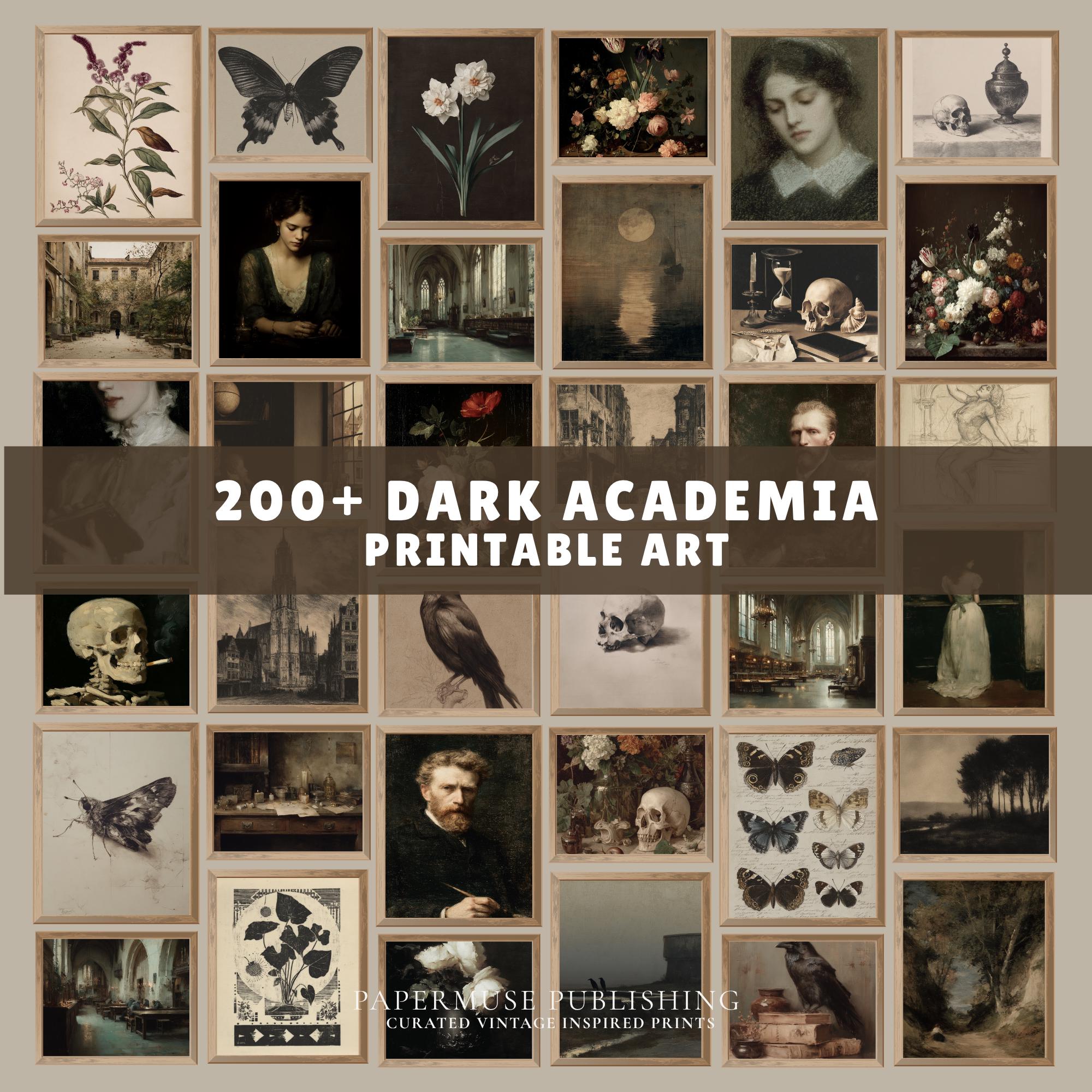 Dark Academia Printable Art Set, 200+ Vintage Gothic Prints, Moody ...