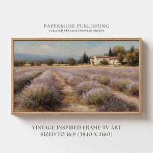 Tuscan Lavender Field Frame TV Art, Italian Farmhouse Landscape, Provence Style Wall Art, Vintage Countryside Samsung Frame TV #LF56