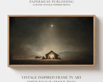 Star of Bethlehem Nativity Scene Frame TV Art, Christmas Digital Download, Holy Night Landscape, Christian Home Decor, Samsung Frame Print