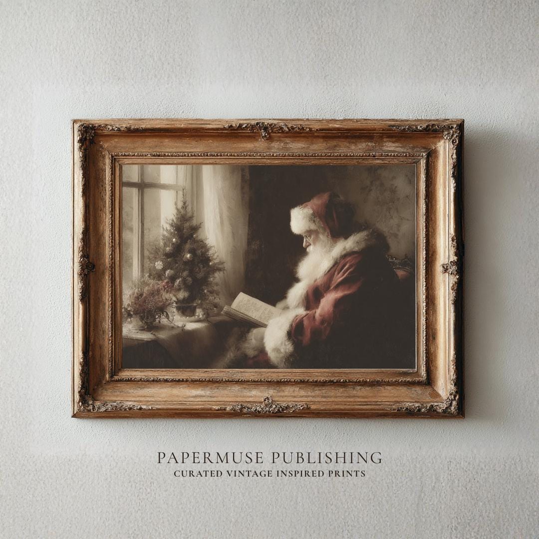 Antique Santa Photo With Frame - Etsy