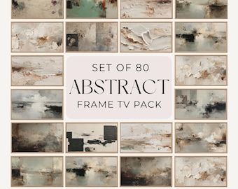 Abstract Neutral Frame TV Art Bundle, 80 Modern Textured Paintings, Samsung Frame TV Art, Minimal Moody Wall Art, Neutral Digital Download