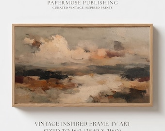 Moody Abstract Frame TV Art, Earthy Neutral Landscape, Textured Modern Samsung Frame TV Download 16x9 #AB11