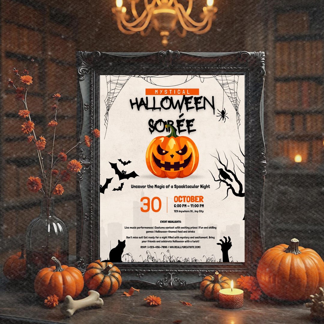 Halloween Digital Invitation | Scary Spooktacular Party Card ...