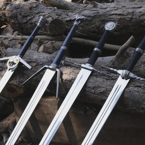 Handmade 4 piece of Witcher Swords , Geralt of Rivia Arondight&#39;s Witcher Sword , Witcher 03, Wild Hunt Geralt of Rivia Arondight&#39;s Sword,