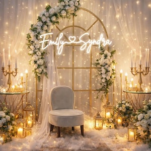 Custom Wedding Neon Sign, Personalized Last Name Sign, Mr & Mrs LED Neon Light, Wedding Reception Backdrop Decor