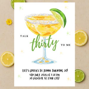 Talk Thirty to Me Birthday Invitation | 30th Birthday Party Invite | Editable Canva Template | Digital Download | Adult Birthday Invite