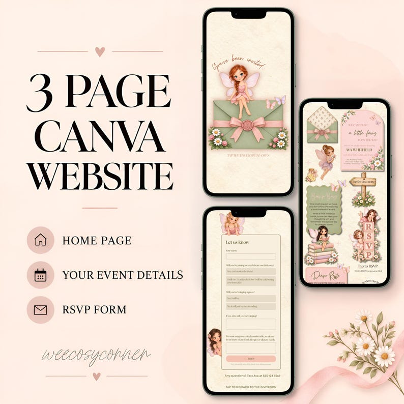 Fairy Baby Shower Invitation Website | Animated Digital Invite With ...
