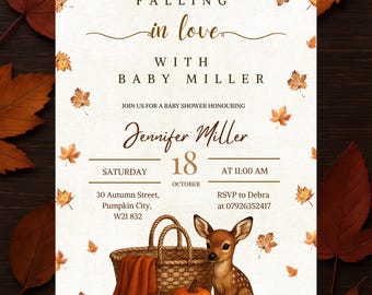 Fall Baby Shower Invitation | Falling in Love | Autumn Theme