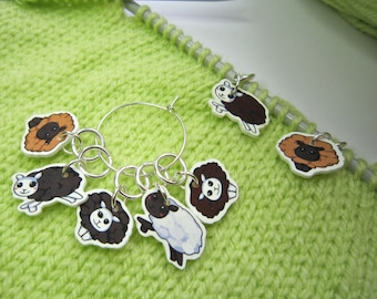 Sheep Stitch Marker set of 5, lightweight, knitting