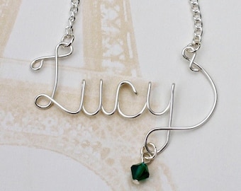 Personalised name necklace - custom name necklace - wire wrapped necklace