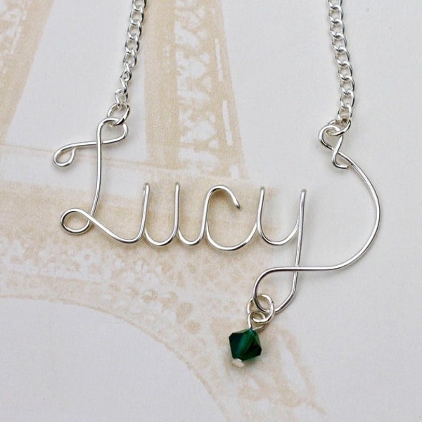 Wire Name Necklace Etsy