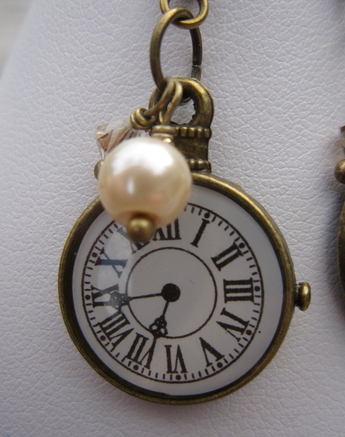 Clock Face Earrings Roman Numerals Antiqued Bronze Etsy