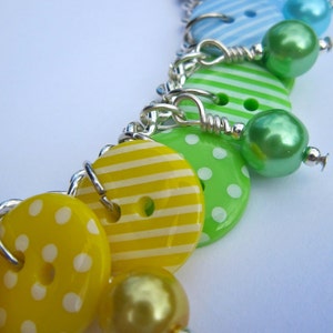 Rainbow button bracelet bright button bracelet dotty button bracelet image 4