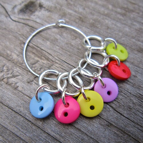 Wooden Button Stitch Markers Stitch Markers Knitting Etsy