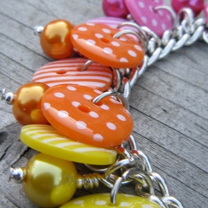 Rainbow button bracelet bright button bracelet dotty button bracelet image 3