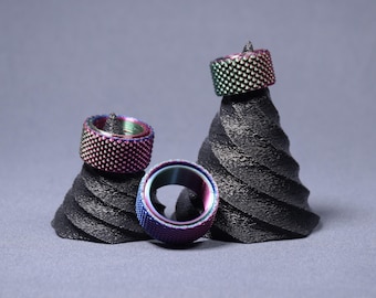 Fidget-Ring in den Größen 44–64 | Anti-Stress-Ring | drehbarer Handschmeichler | schimmernder Farbwechsel