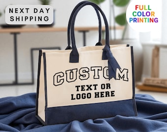 Personalized Tote Bag, Custom Logo Tote Bag, Logo Tote Bag, Custom Cotton Canvas Eco Bag for Events, Trade Shows, Weddings, Corporate Gifts