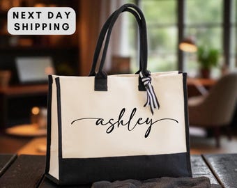Custom Name Tote Bag, Personalized Name Bag, Customized Name Tote Bag