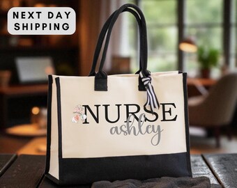 Custom Nurse Tote Bag, Personalized Nursing Gift, Appreciation Bag for Healthcare Professionals