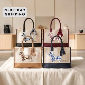 Custom Dachshund Dog Tote Bag, Gift for Dachshund Lovers, Dog Owner Tote, Pet Parent Bag, Dog Mom Gift, Pet Lover Tote for Dog Owners