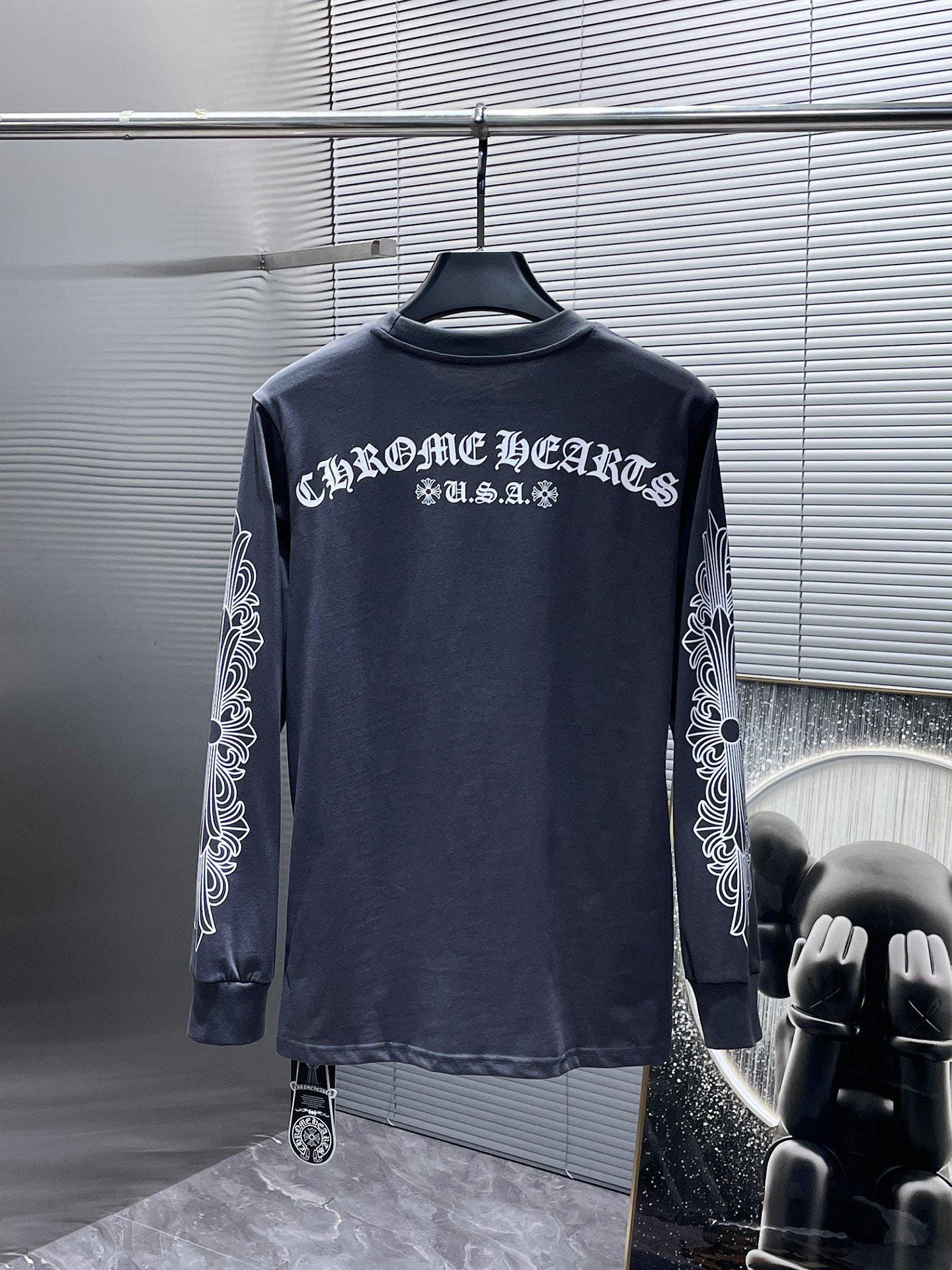 T-shirt Manches Longues Chrome Hearts - Motif Floral Avec Cœurs - Taille L - Blanc - Neuf Avec étiquettes