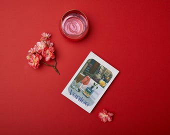 Utskrivbart vykort från Venedig | Digital nedladdning av resor till Italien | Romantisk konst från Venedig