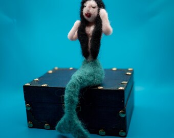 カスタムニードルフェルトのマーメイドフィギュア | オーダーメイドハンドメイド | サイレンぬいぐるみ | ギフトと装飾