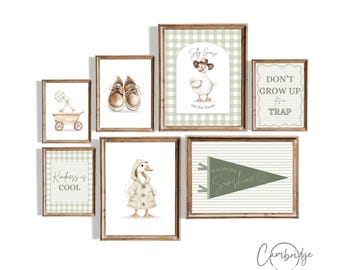 Silly Goose Nursery Print Set | Vintage Neutral Farmhouse Decor (Digital Download)