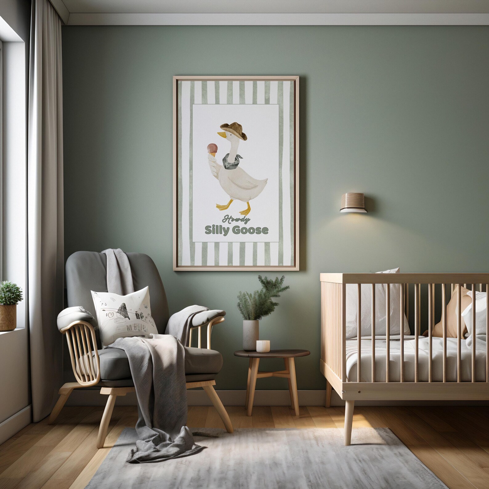 Howdy Silly Goose Wall Art | Cowboy Goose Print With Ice Cream Cone ...
