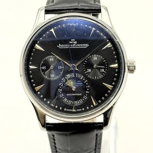 Vintage Jaeger-LeCoultre Master Ultra Thin Perpetual Calendar Black Dial Automatic Men's Wrist Watch