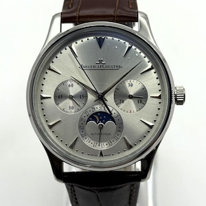 Vintage Jaeger-LeCoultre Master Ultra Thin Perpetual Calendar White Dial Automatic Men's Wrist Watch