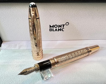 Rare Montblanc John F. Kennedy Limited Edition  Gold Color Fountain Pen {Empty} With Box