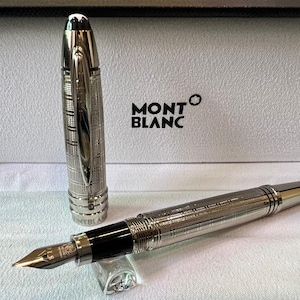 Rare Montblanc John F. Kennedy Limited Edition Silver Color Fountain Pen {Empty} With Box