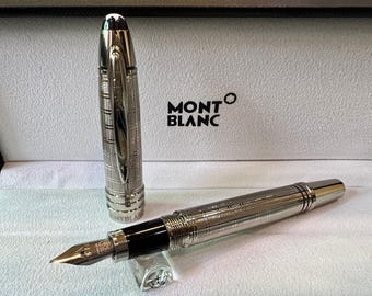 Rare Montblanc John F. Kennedy Limited Edition Silver Color Fountain Pen {Empty} With Box