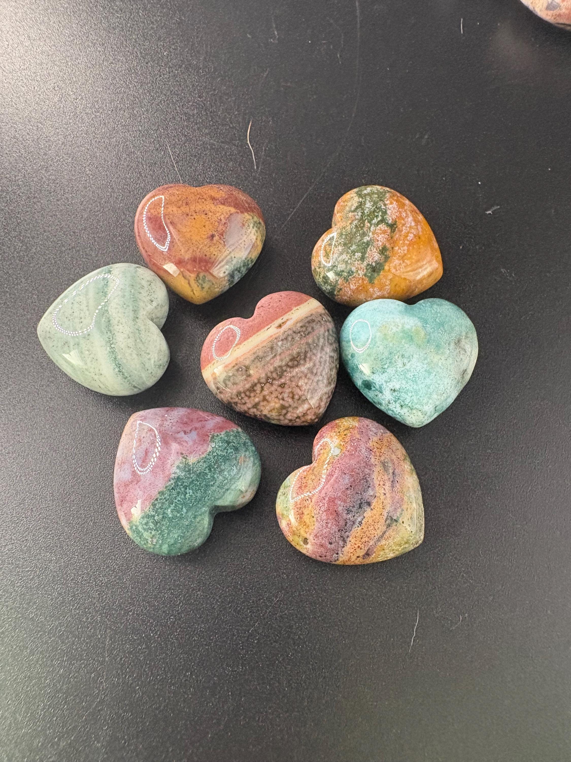 Ocean jasper heart - Etsy 日本