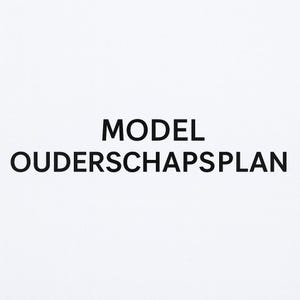 May include: A white background with the words "MODEL OUDERSCHAPSPLAN" in bold, black font. The text is centered and takes up a significant portion of the image.