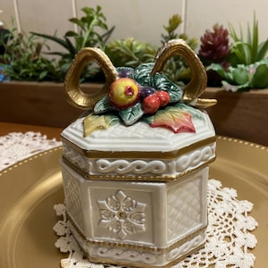 Fitz＆Floydヴィンテージレモントリンケットボックスとリブプレートセット Fitz and Floyd Trinket Boxes - Etsy