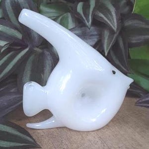 Glass Tropical Fish Pipe, Angelfish Hand Pipe, White Glass Pipe, Thick Glass Pipes