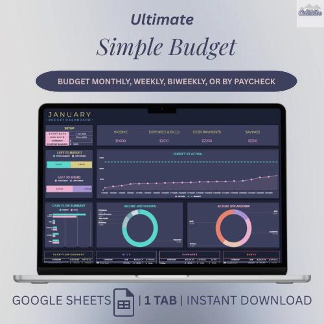 Simple Budget Planner Spreadsheet Dark Mode Paycheck Budget Google ...